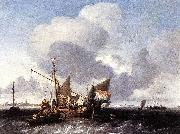 Ludolf Bakhuizen Ships on the Zuiderzee before the Fort of Naarden oil painting reproduction